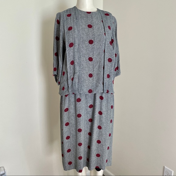 Vintage 80s drop waist dress - Picture 1 of 8